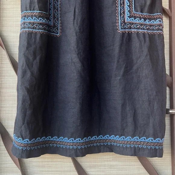 🌺 Johnny Was Boho Floral Embroidered Short Sleeve Linen Mini Dress 🌺 - Picture 6 of 13